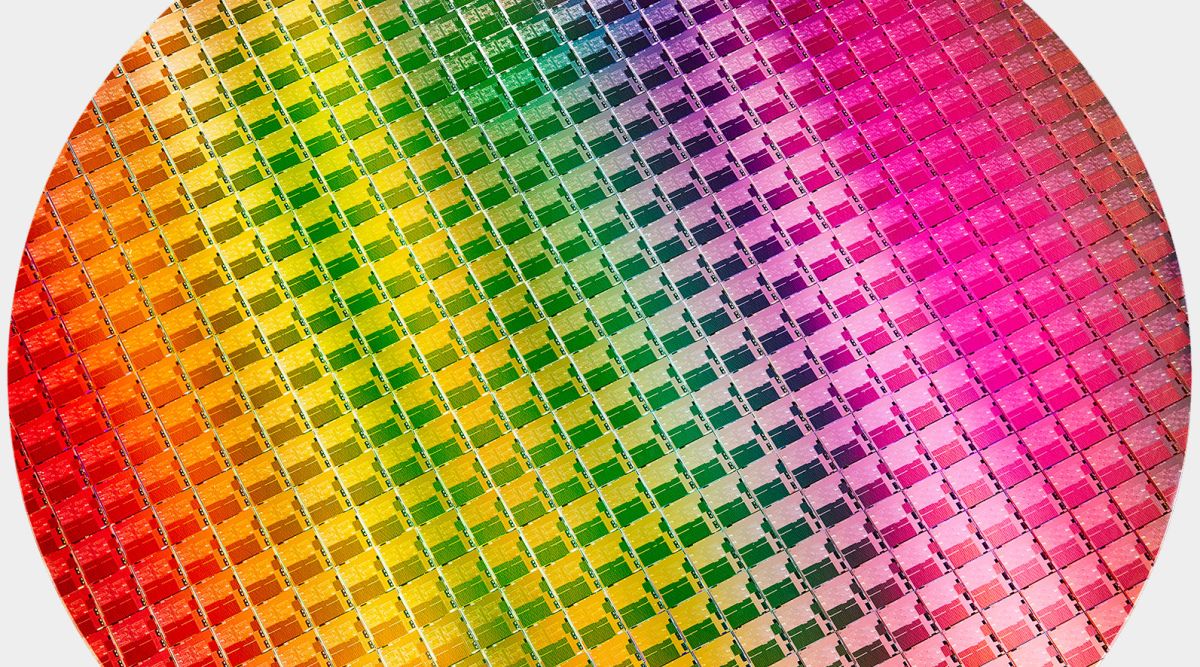 Some rainbow wafer up close