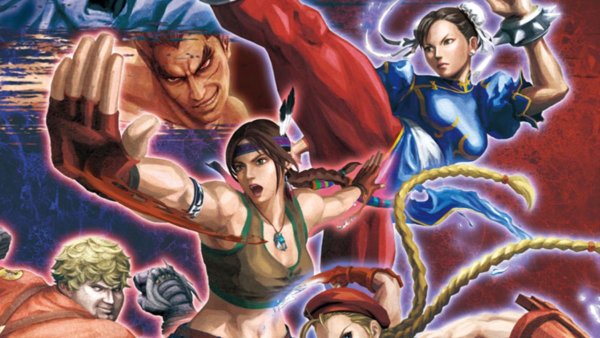 Several fighters pose dramatically from Capcom