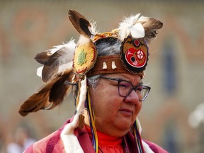 La Chef nationale de l'APN RoseAnne Archibald assiste à une cérémonie commémorative sur la Colline du Parlement à Ottawa le mercredi 21 juin 2023.