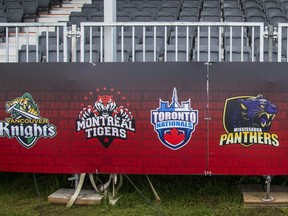 Mise en place du tournoi de cricket Global T20 Canada au TD Cricket Arena à côté du CAA Centre à Brampton le mercredi 19 juillet 2023. Le tournoi se déroule du 20 juillet au 6 août 2023. Ernest Doroszuk/Toronto Sun/Postmedia