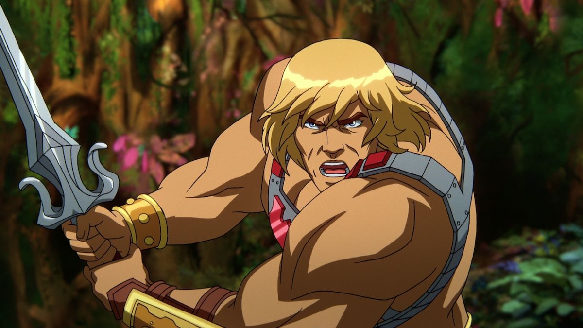 He-Man charging with sword in Masters of the Universe: Revelation