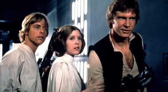 STAR WARS, (aka STAR WARS: EPISODE IV - A NEW HOPE), Mark Hamill, Carrie Fisher, Harrison Ford, 1977.