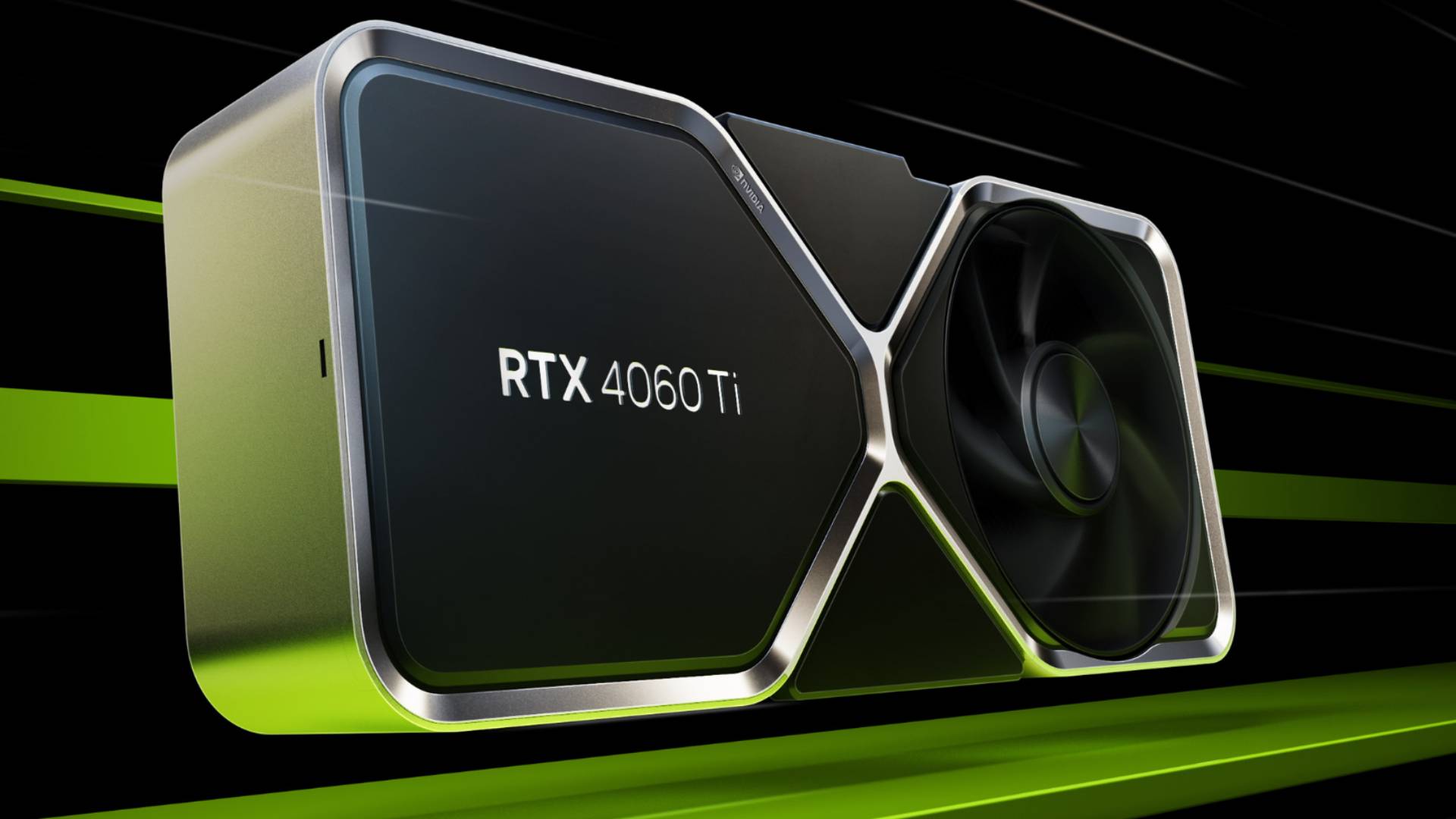 Nvidia RTX 4060 Ti avec fond de ligne verte