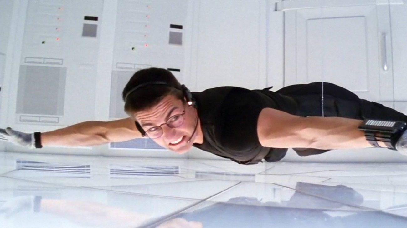 Tom Cruise in the vault in Mission: Impossible