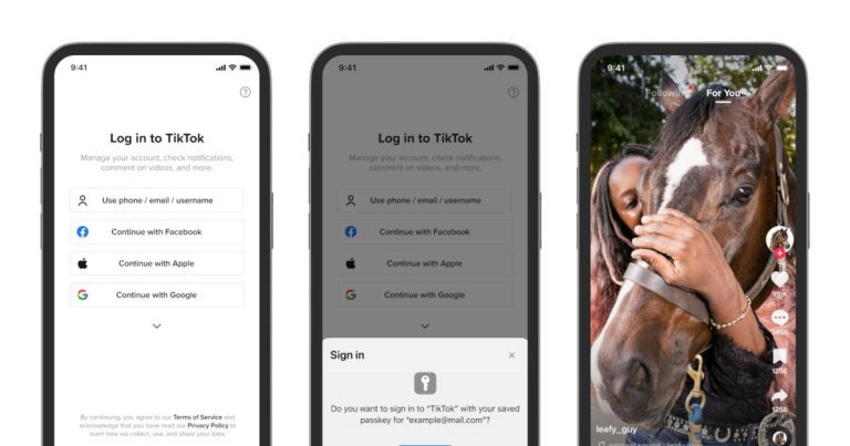 TikTok déploie la connexion par clé d’accès pour les appareils iOS