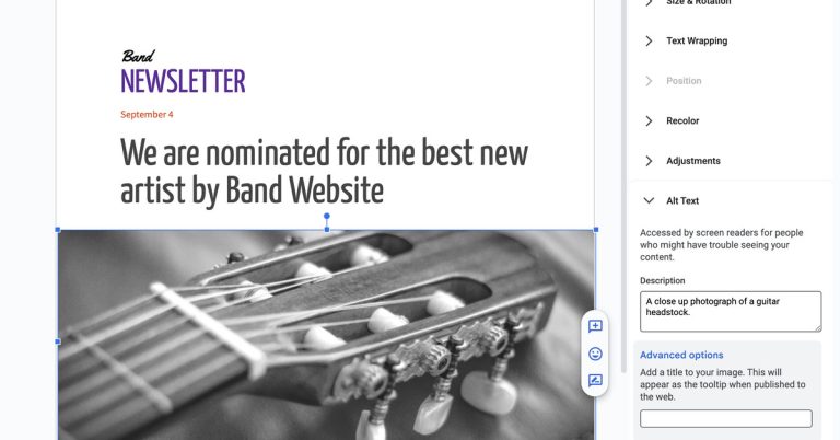 Une mise à jour de Google Workspace facilite l’ajout de texte alternatif