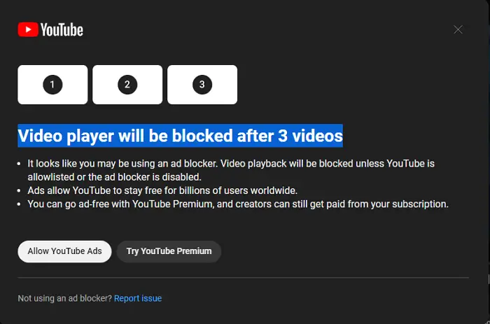 YouTube peut limiter l’accès aux vidéos pour les utilisateurs de Ad-Blocker