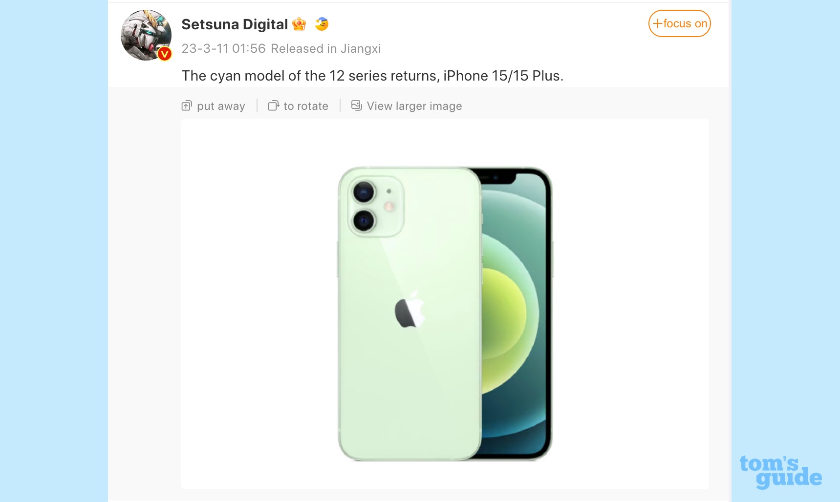 Selon la rumeur, l'iPhone 15 serait de couleur verte