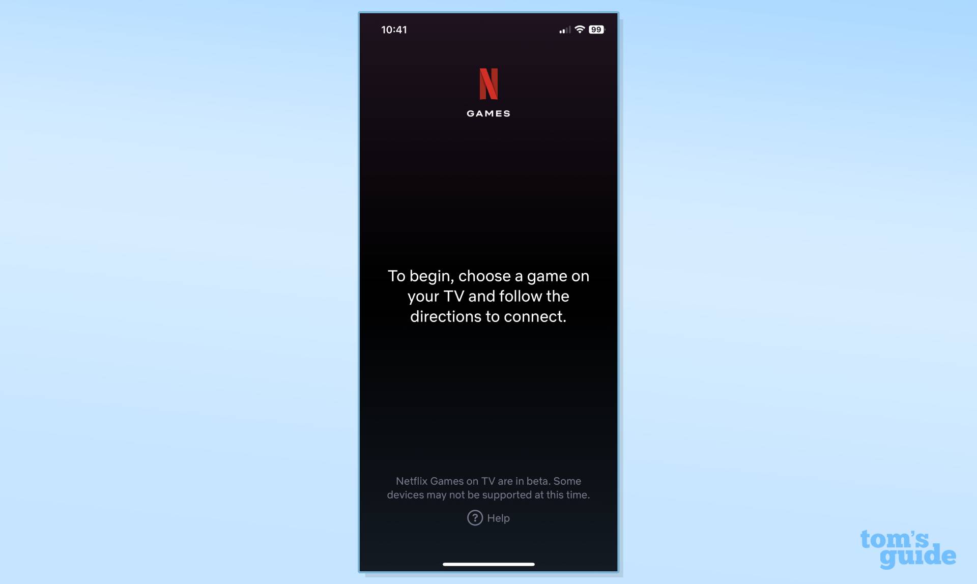 Une capture d'écran de l'application Netflix Game Controller