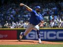 Alek Manoah des Blue Jays lance un lancer lors de la deuxième manche contre les Mariners de Seattle au T-Mobile Park le 23 juillet 2023 à Seattle, Wash. 