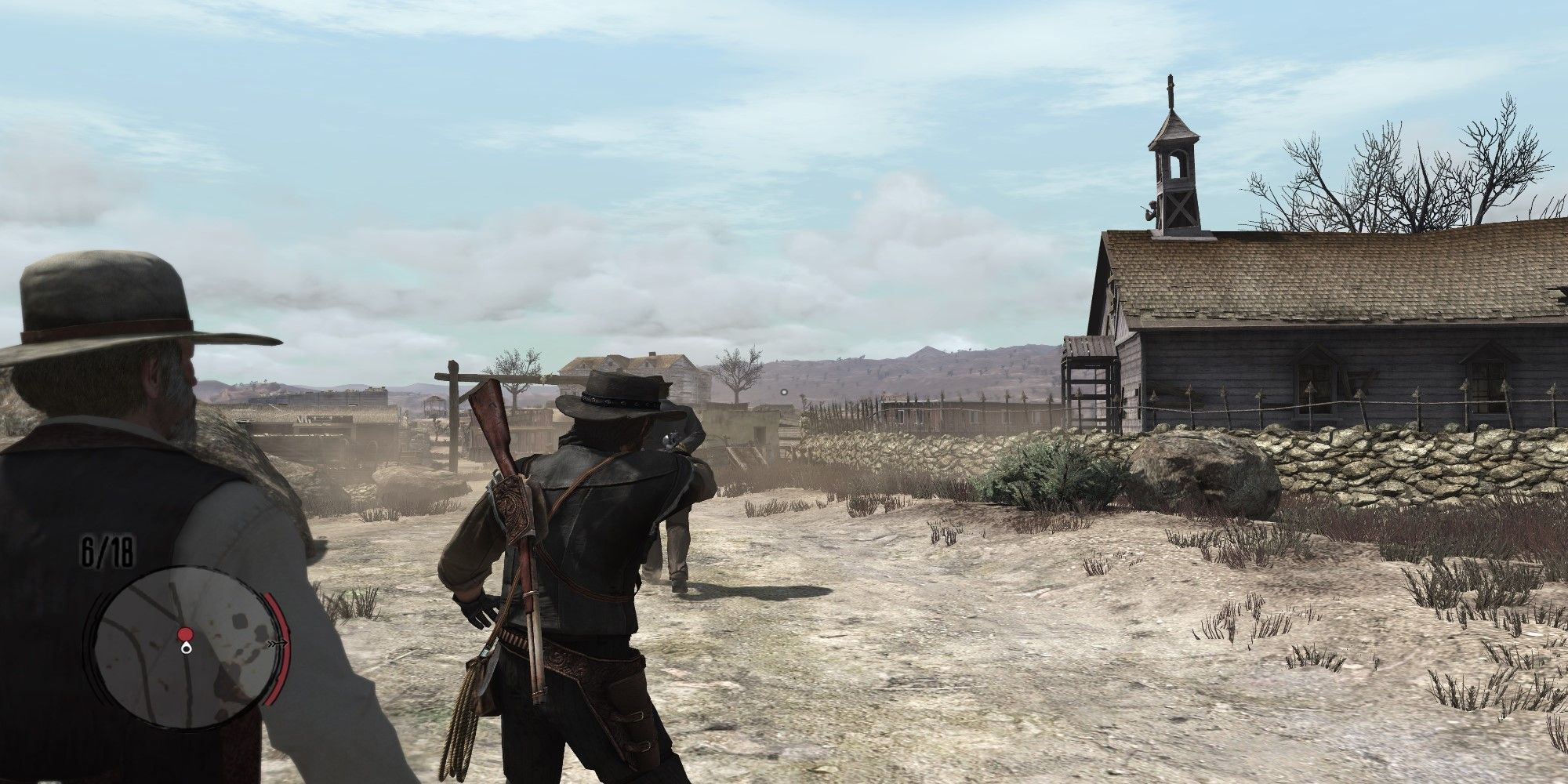 Red Dead Redemption John Marston à la tête de Norman Deek dans la mission de suspendre Bonnie MacFarlane