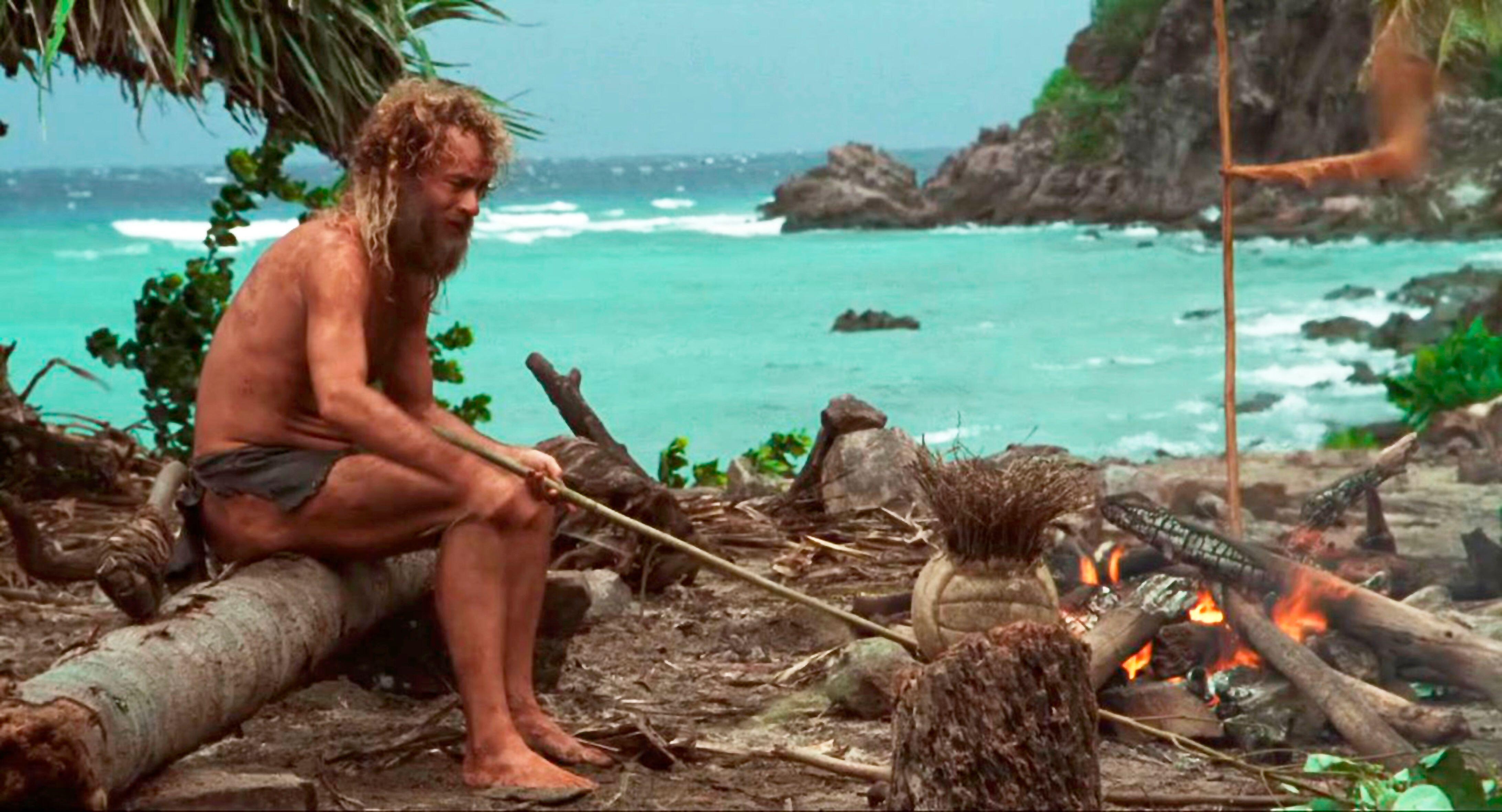 Tom Hanks dans le rôle de Chuck Noland dans Castaway