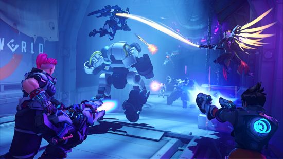 Notes de mise à jour d'Overwatch 2 - les héros se battent dans les sections souterraines de King's Row dans la mission d'événement Underworld.