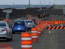 Construction de routes sur Anthony Henday Drive et l'autoroute 16 à Edmonton.