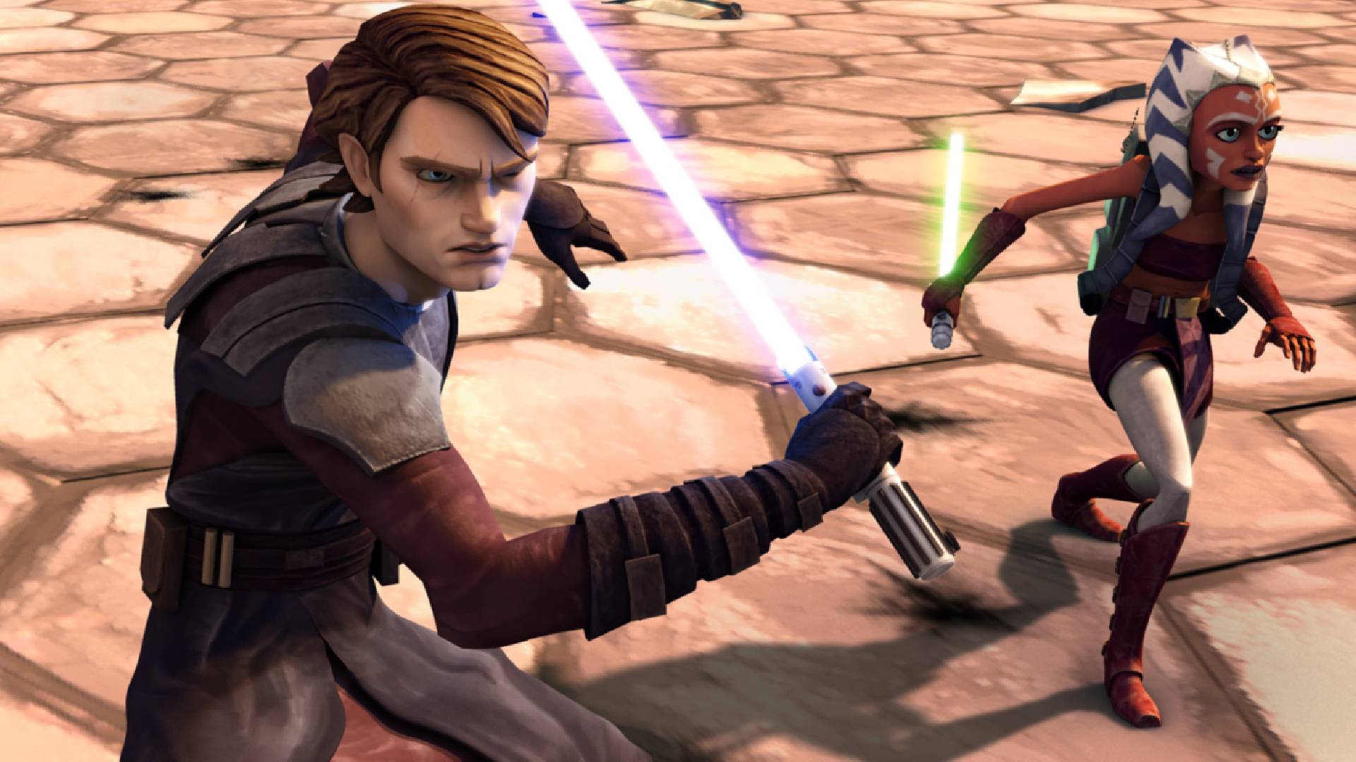 Anakin et Ahsoka dans The Clone Wars