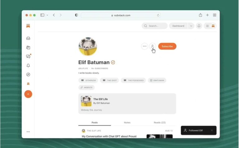 Substack se développe davantage dans les réseaux sociaux avec un nouveau bouton « Suivre »