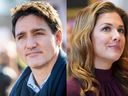 Le premier ministre Justin Trudeau, à gauche, et Sophie Grégoire Trudeau.