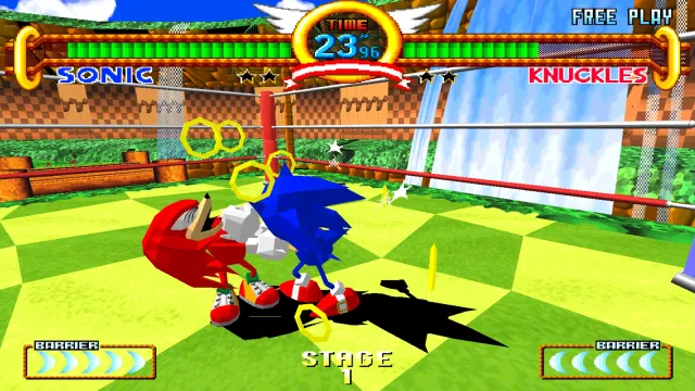 Sonic vs Knuckles, dans une arène