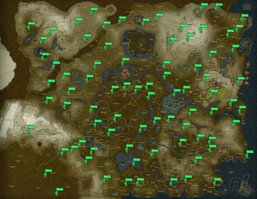 Tous les signes d'Hudson Carte d'Hyrule