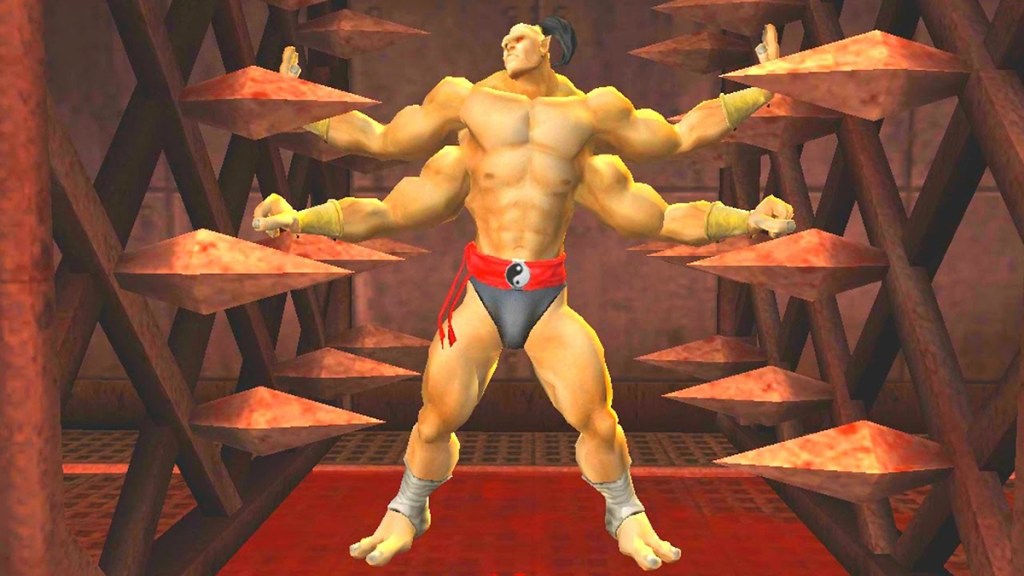 Goro se fait écraser dans Mortal Kombat: Deception.