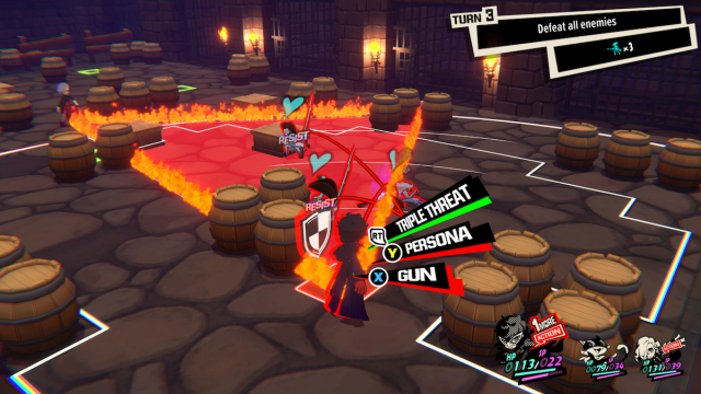 Triple menace dans Persona 5 Tactica