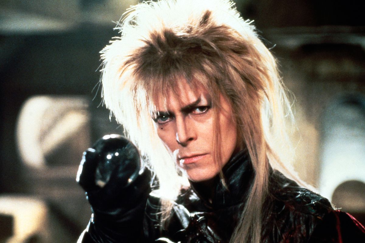 David Bowie dans le rôle du roi gobelin Jareth dans Labyrinth