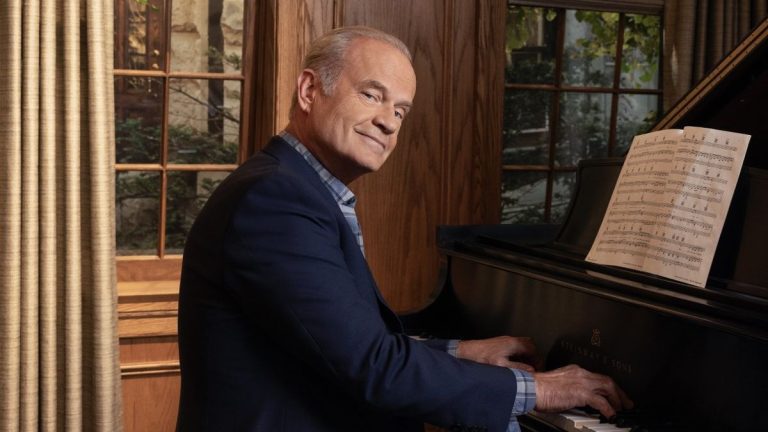 Frasier playing piano in press shot for Frasier revival