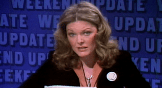 Jane Curtin delivering the news on Weekend Update.