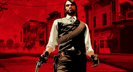 John Marston wields a revolver.