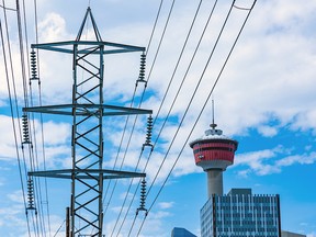 Lignes électriques à Calgary.