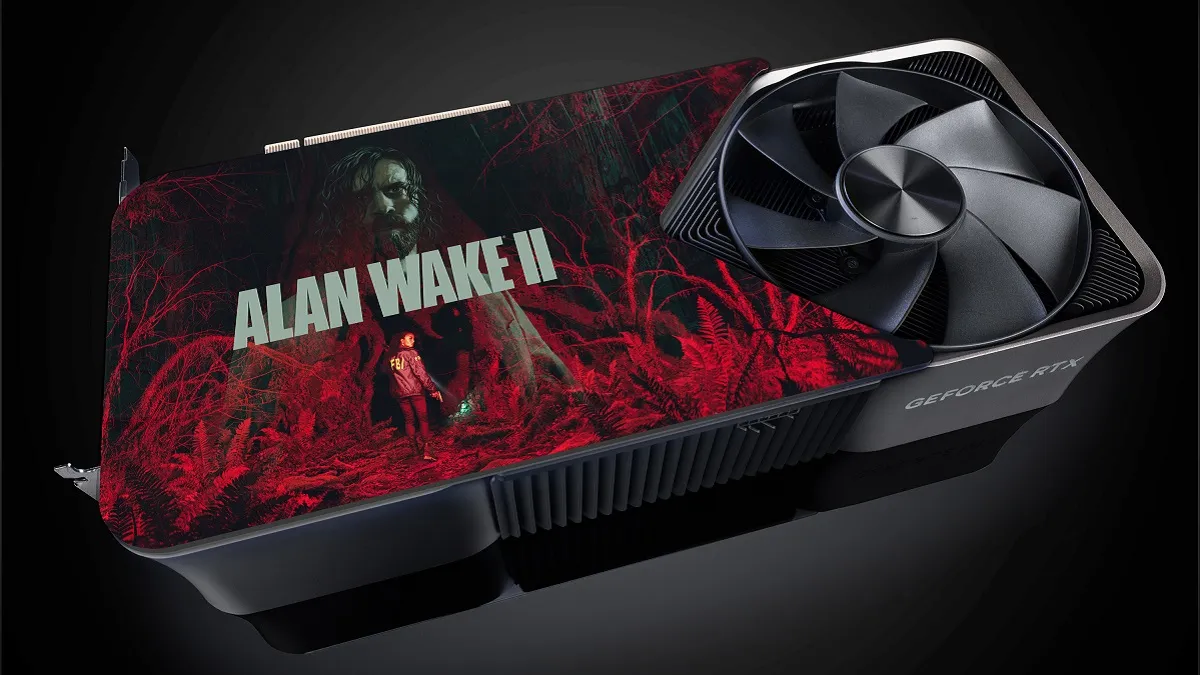 Nvidia RTX 4090 GPU with an Alan Wake 2 backplate.