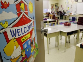 Une salle de classe à l’école Sir John A. Macdonald de Belleville, en Ontario.