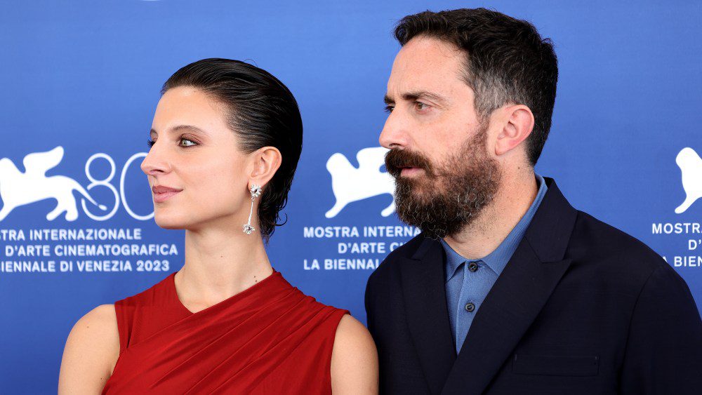 VENICE, ITALY - AUGUST 31: Paula Luchsinger and director Pablo Larraìn attend a photocall for the movie "El Conde" at the 80th Venice International Film Festival on August 31, 2023 in Venice, Italy. (Photo by Andreas Rentz/Getty Images)