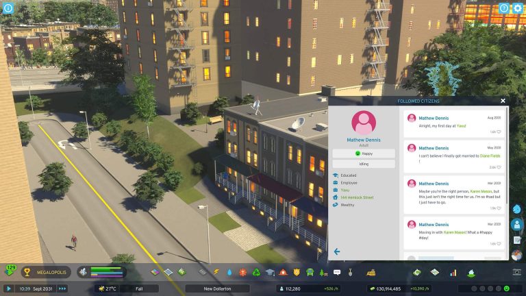 Sortie de Cities Skylines 2 Citizen Simulation et Lifepath Deep Dive, le jeu propose sa propre version de Twitter