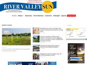 La page d'accueil de River Valley Sun.