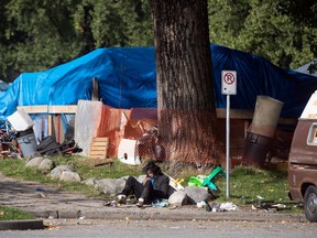 Un campement de sans-abri