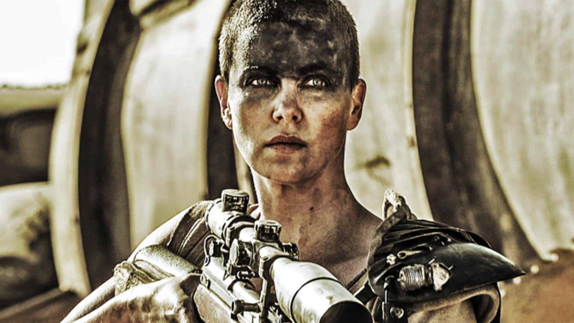 Charlize Theron dans le rôle de Furiosa dans Mad Max : Fury Road