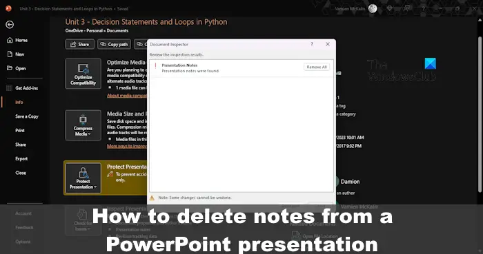 Comment supprimer des notes de PowerPoint