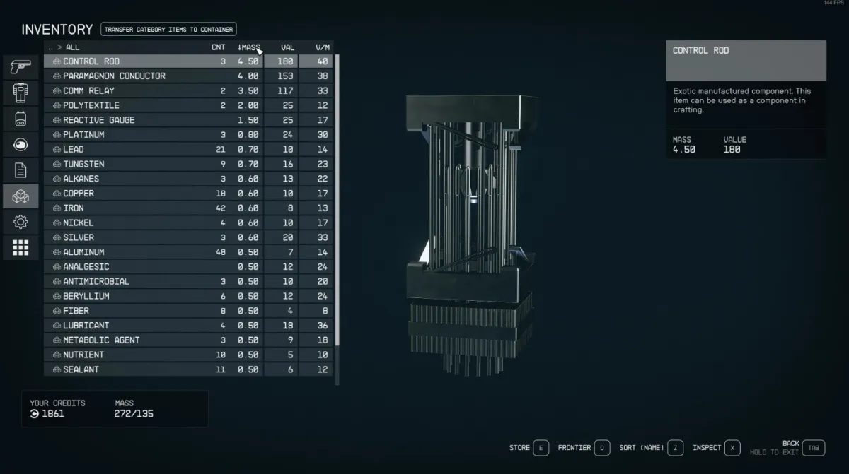 Starfield Modders a corrigé l'inventaire frustrant de l'interface utilisateur du jeu StarUI Mod Bethesda