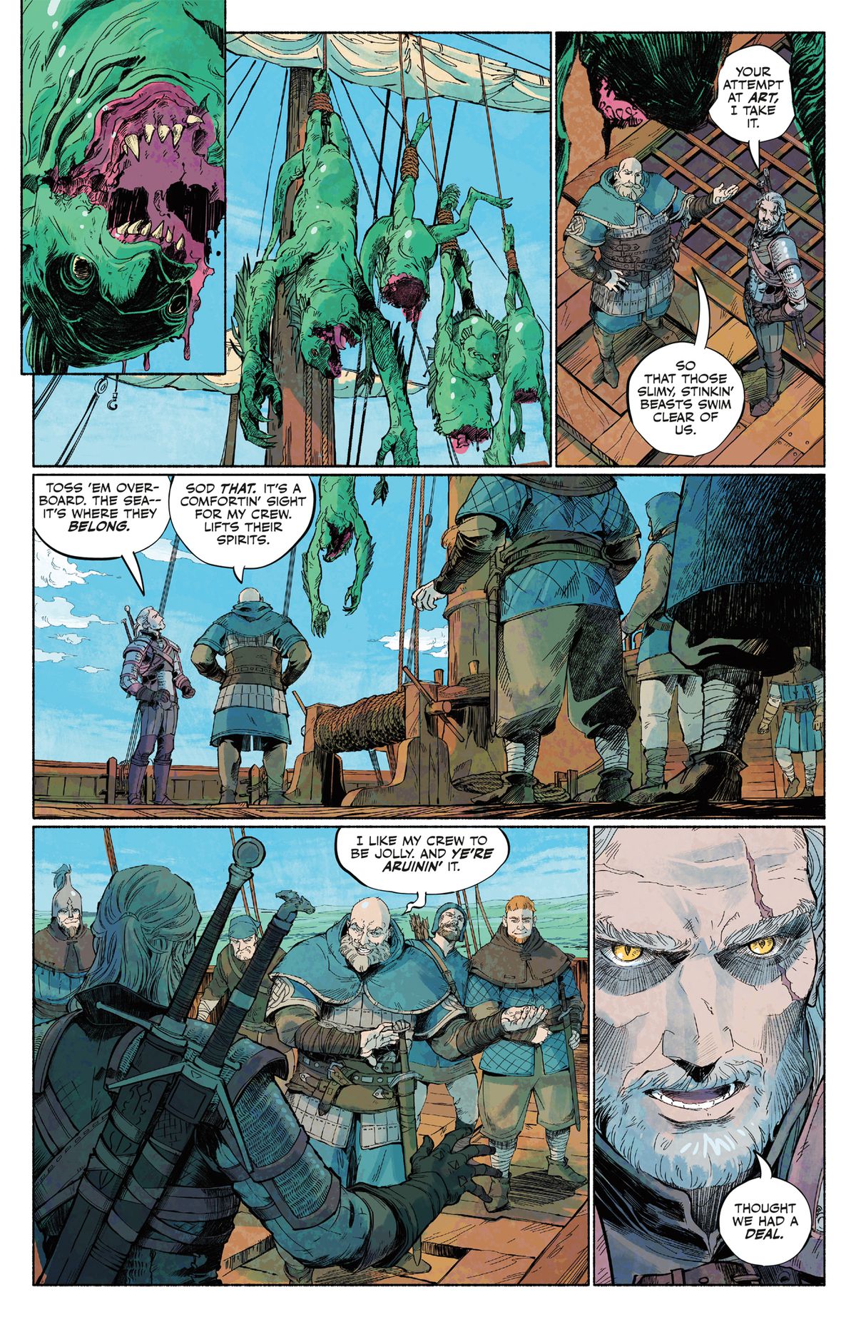 La cinquième page de la bande dessinée Dark Horse The Witcher: Wild Animals