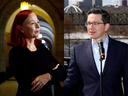 La présidente de CBC, Catherine Tait, et le chef du PCC, Pierre Poilievre.