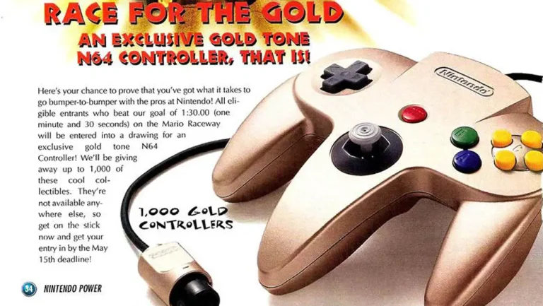 Cette fois-là, j'ai gagné une manette N64 dorée de Nintendo Power
