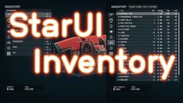 Interface utilisateur et inventaire améliorés, meilleurs mods Starfield