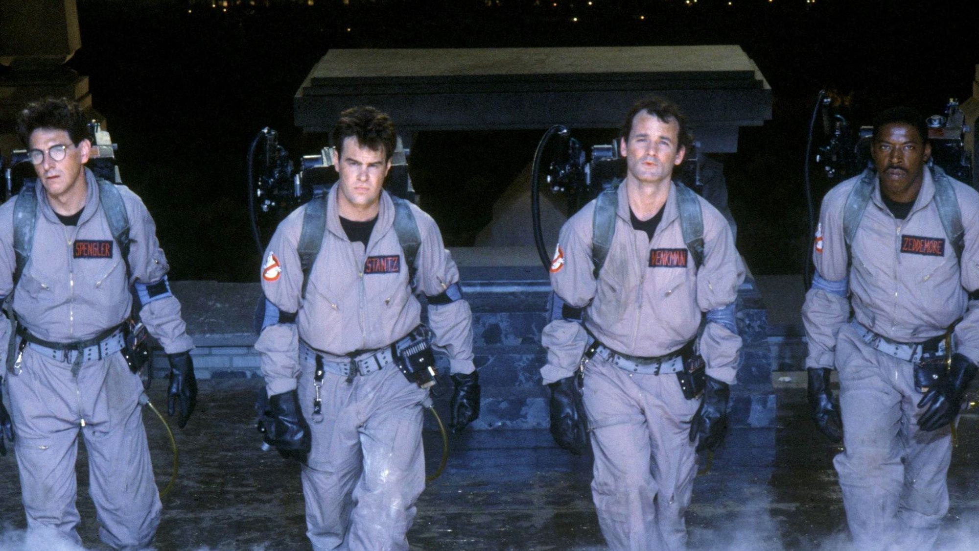 Harold Ramis, Dan Aykroyd, Bill Murray et Ernie Hudson dans Ghostbusters