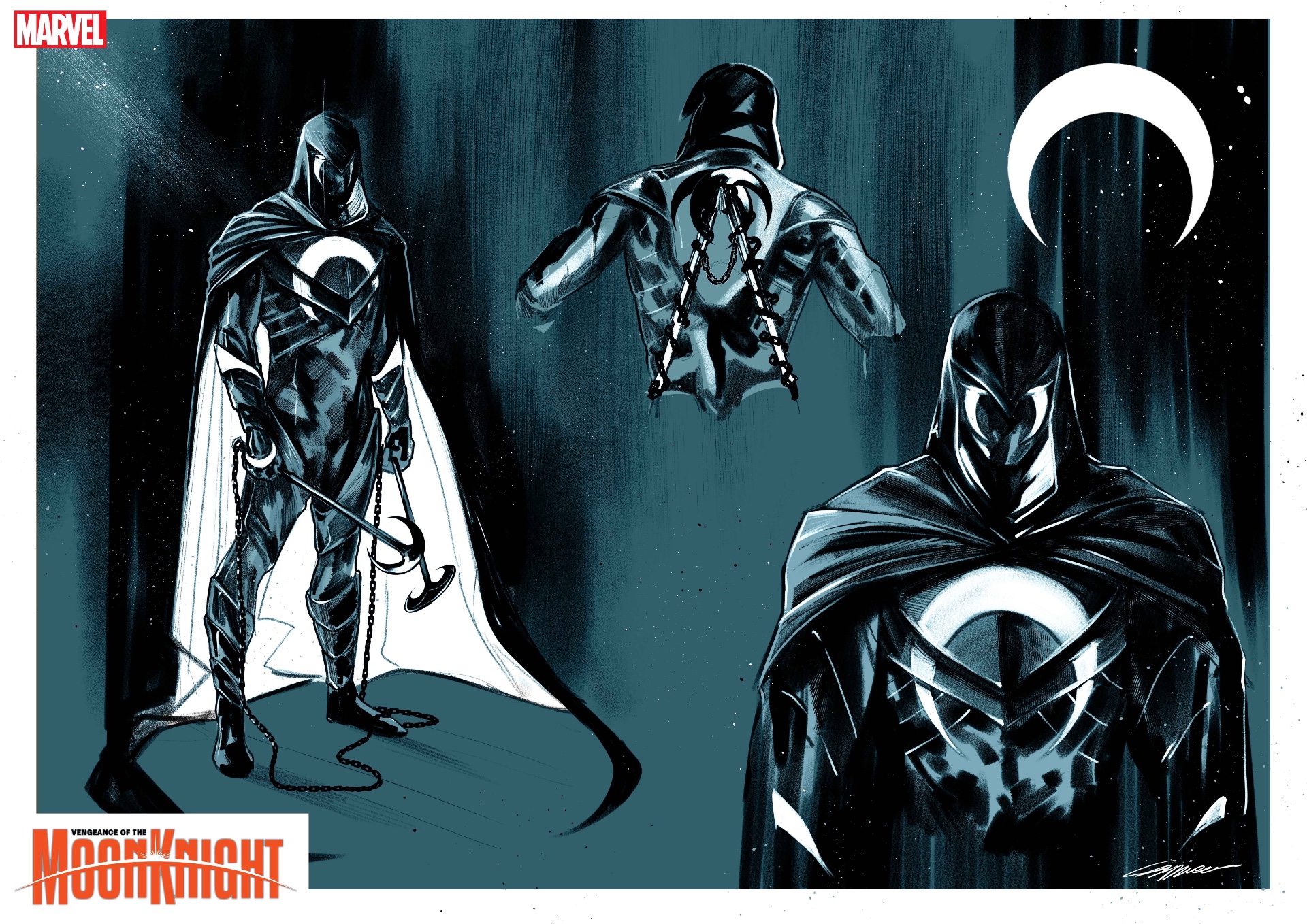 Conceptions de personnages de Vengeance of Moon Knight #1