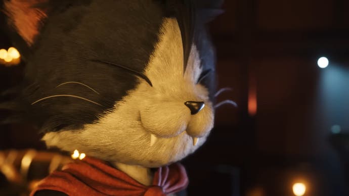 Cait Sith en gros plan dans Final Fantasy 7 Rebirth