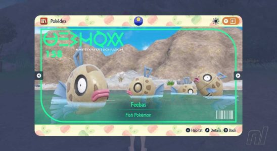 Pokémon Écarlate et Violet : Où trouver Feebas dans le DLC Teal Mask