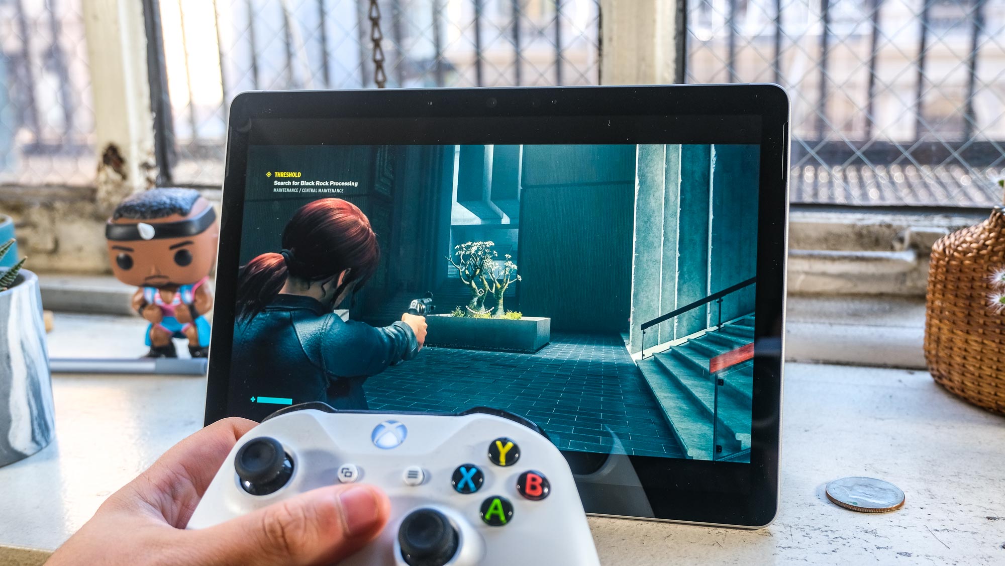 Le Microsoft Surface Go 3 exécutant Control via Cloud Gaming