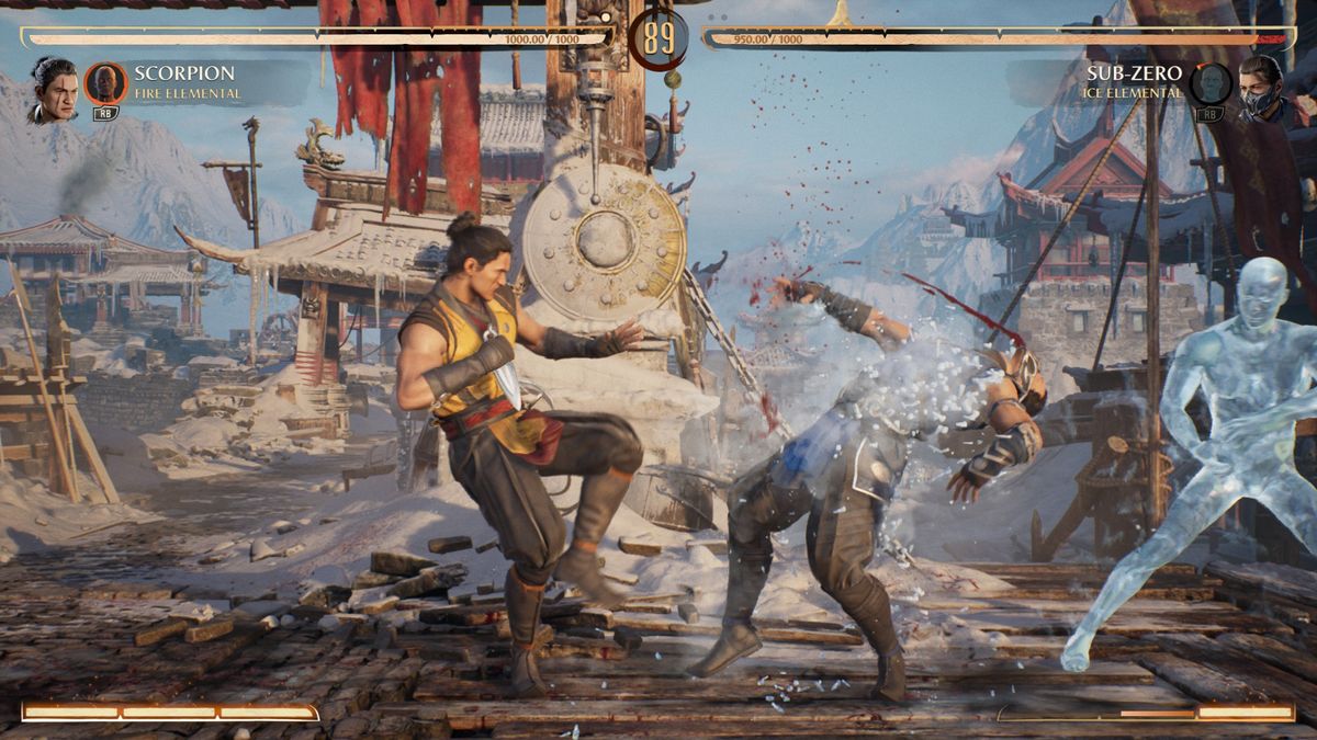 Scorpion and Subzero fighting in Mortal Kombat 1.