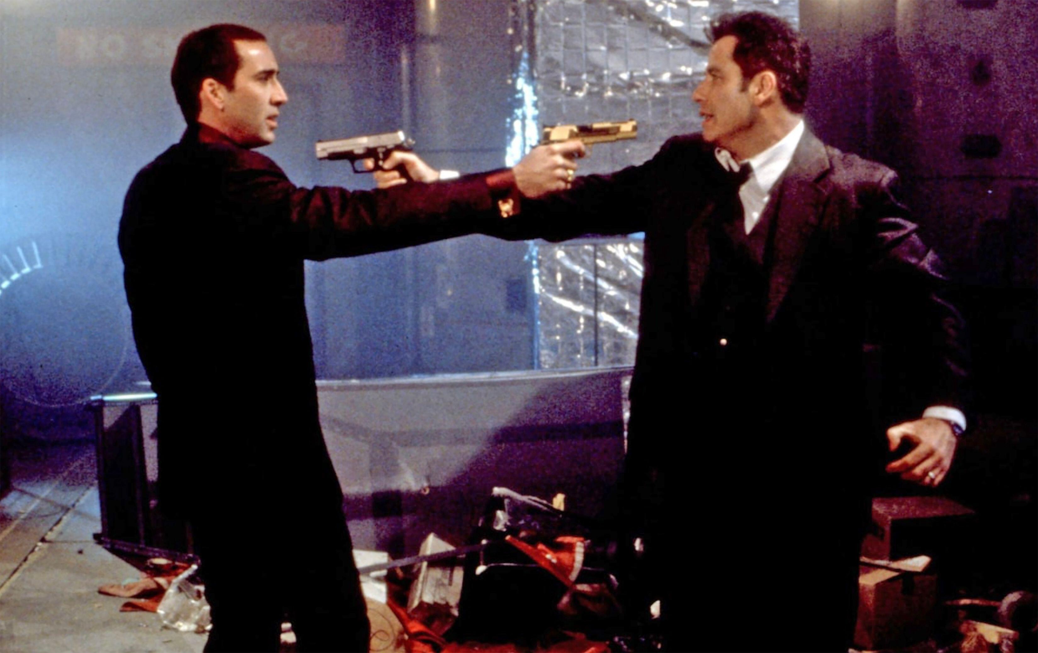 FACE /OFF 1997 film Paramount Pictures avec Nicholas Cage à gauche et John Travolta